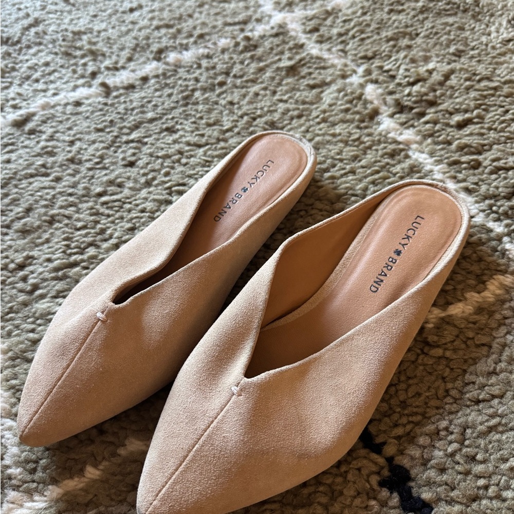 Lucky Brand Barbara Suede Slip-On Pointed Toe Mules/Flat Shoes, Size 8 - Picture 3 of 3